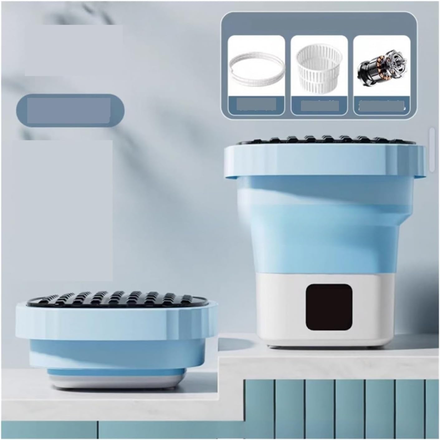 Compact 8L Washing Machine Forstudents Clothes Portable Efficient,for Travel,Camping, RV & Dorms(Purple)