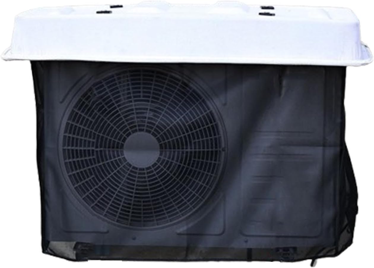 Window Air Conditioner Unit Cover, Air Conditioner Protection Cover Waterproof Defender Rain Snow Protection Sheet(Black net,43.3*20.5inch)