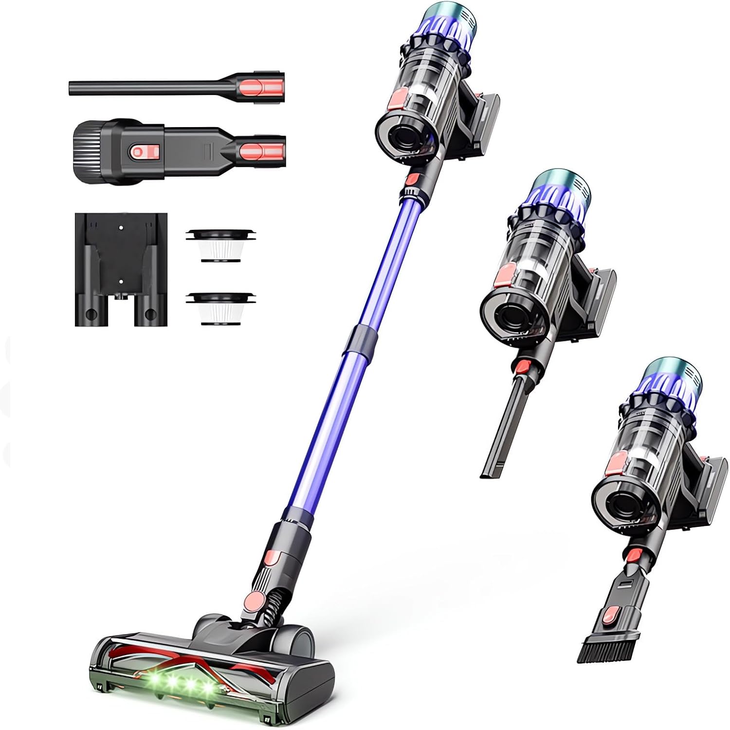 Cordless Vacuum Cleaner for Home 650W 40KPA 60 Mins-Actual Parameter,Self-Standing Cordless Vacuum with Charging Dock Station, LED Display, Upgraded Anti-Tangle Stick Vacuum for Pet Hair/Carpet/Floor