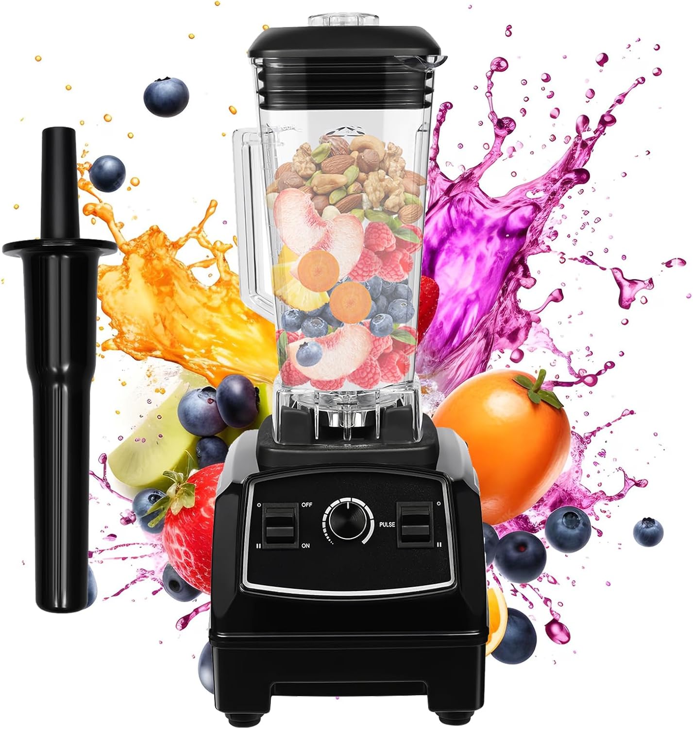 2.0 Ltr Black Food Blender Mixer, Multiple Speeds, Easy to Use and Clean