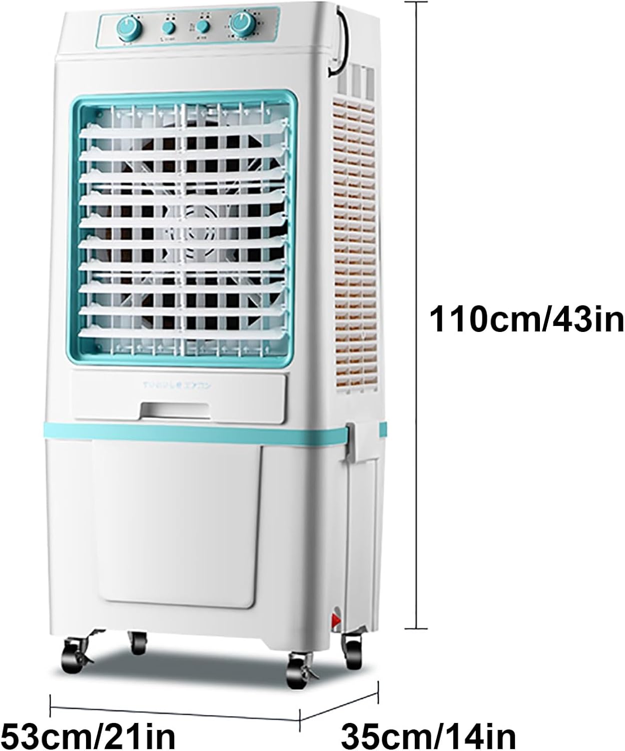 4000CFM Portable Air Conditioner, 3-In-1 Evaporative Air Cooler 40L Tank, 4 Ice Packs, 3 Modes & 3 Speeds, Swamp Cooler Fan, No Hose Needed, 43in