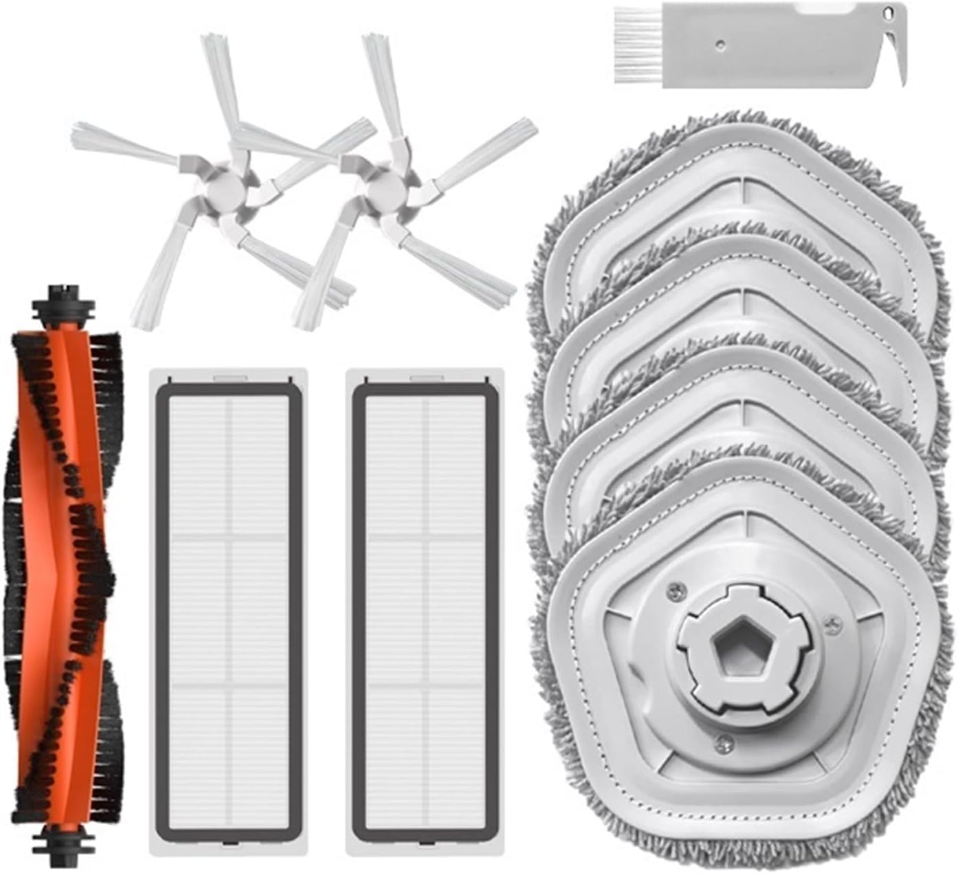 CRNVR Compatible with XiaoMi Dreame Bot W10 Self-Cleaning Robot Vacuum and Mop Main/Side Brush HEPA Filter Mop Pad Dust Box Vacuum Cleaner Parts (Color : Gold)