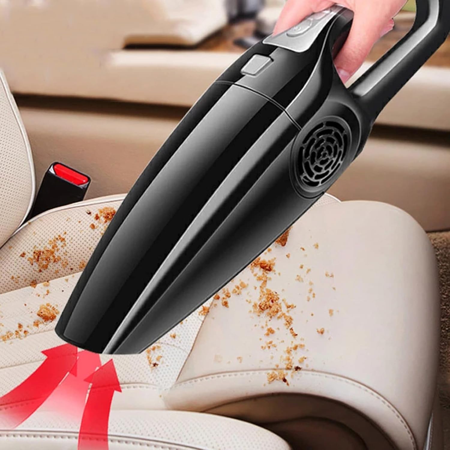 Portable Car Vacuum Cleaner High Power 8000PA Suction, 16Ft Corded Handheld Vacuum with Multi-Nozzles for Wet, Dry, Pet Hair,Black