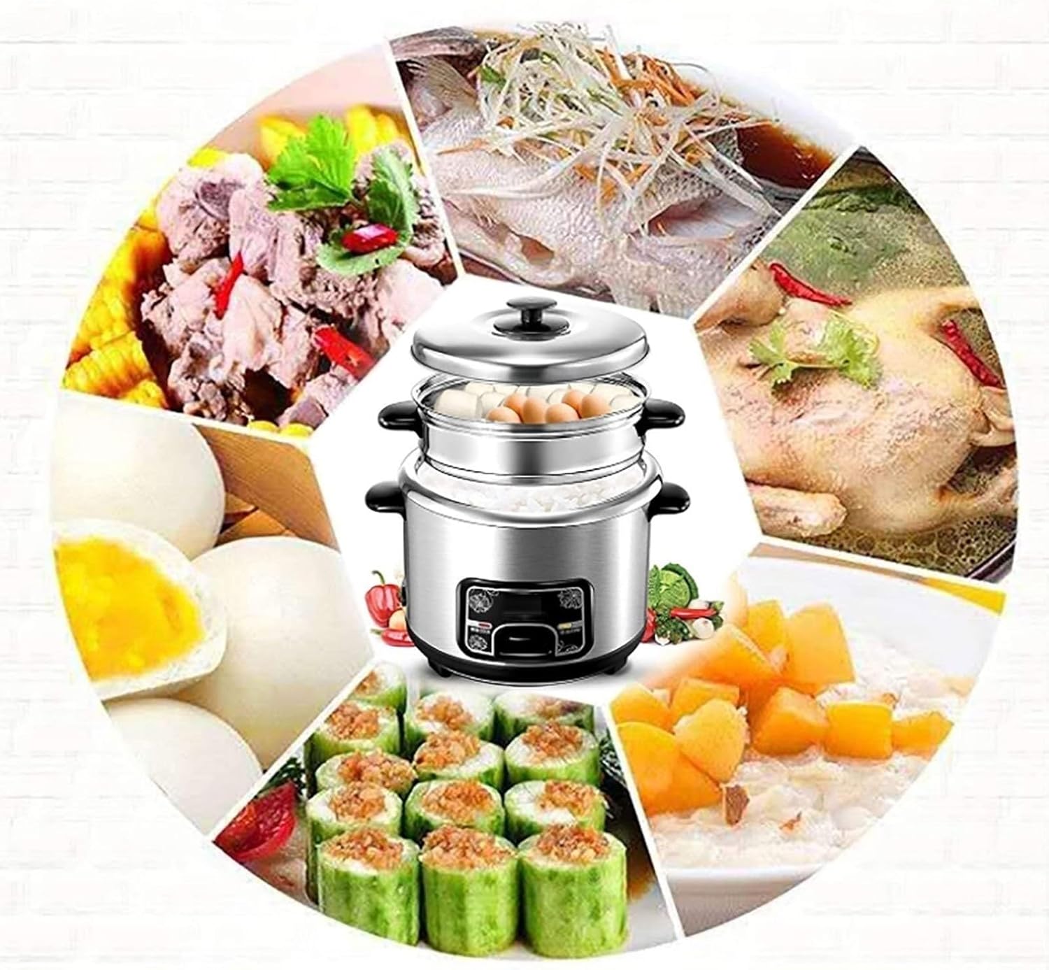 Rice Cooker (2-5L) Home Multi-function Stainless Steel Inner Pot Rice Cooker，Small Appliances Can Accommodate Up To 1-7 People 220-240V US/EU(2L-400W)