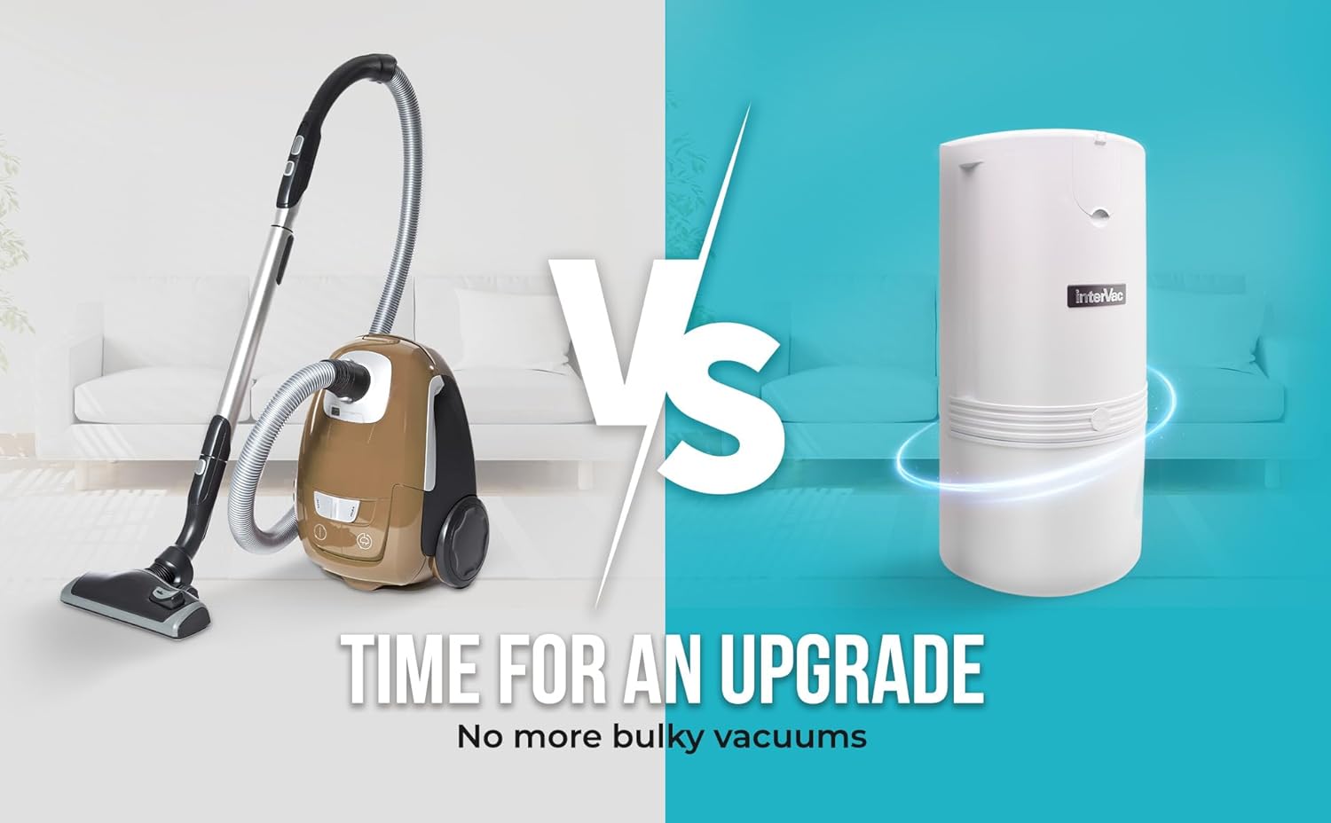 InterVac Design Complete Compact Central Vacuum System for Your Home, Appartment, Condo, Townhome, Workshop, Office, and Many More Living Spaces Under 2500 Square feet! New or Existing Homes.