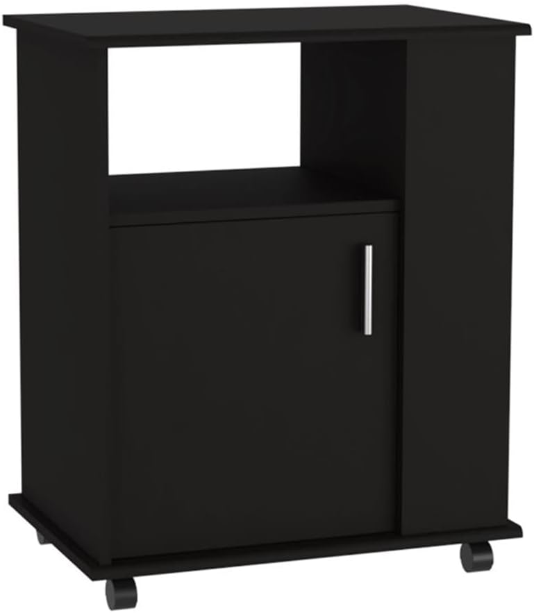 Tuhome Modern Engineered Wood Black Kit Lower Microwave Cabinet