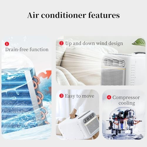Portable Air Conditioners for Room & Outdoor, with Remote,Low Noise 38dB,Handle Design, Perfect for Tent, Garage Gray