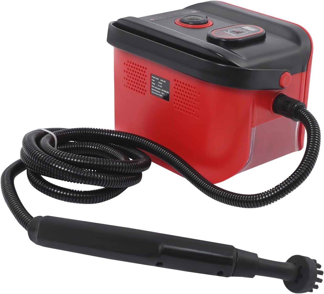 1500W Handheld Steam Cleaner, Portable Steam Cleaner for Home with 13s Heat-Up, 1.2L Tank, 3 Gears Adjustment, Steam Cleaning Machine for Range Hood, Curtains, Leather, Tile (Red)