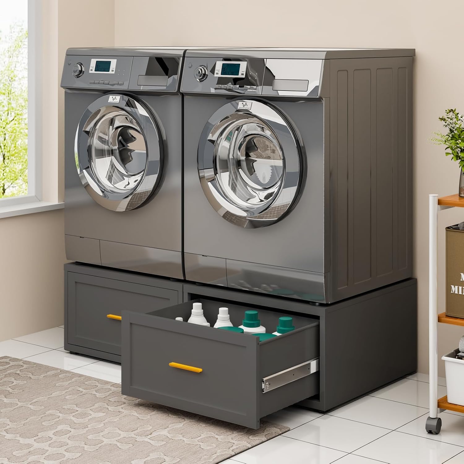 2 Pack Metal Washer and Dryer Pedestals, 28