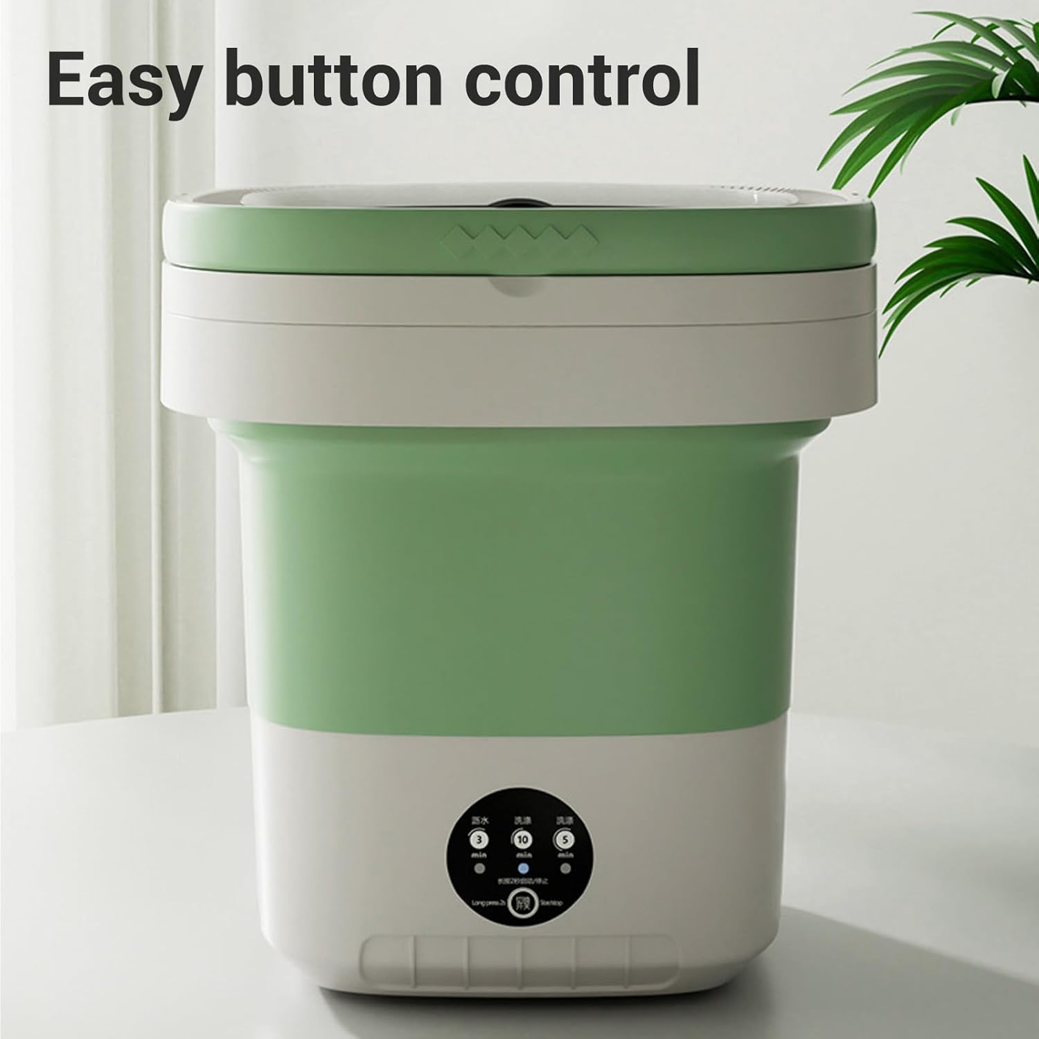 Asixxsix Portable Washing Machine, Foldable Laundry Machine with 3 Cleaning Modes, Collapsible Mini Washer for Small Clothes, for Travel, Apartment, Home, Hotel and camping (Green)