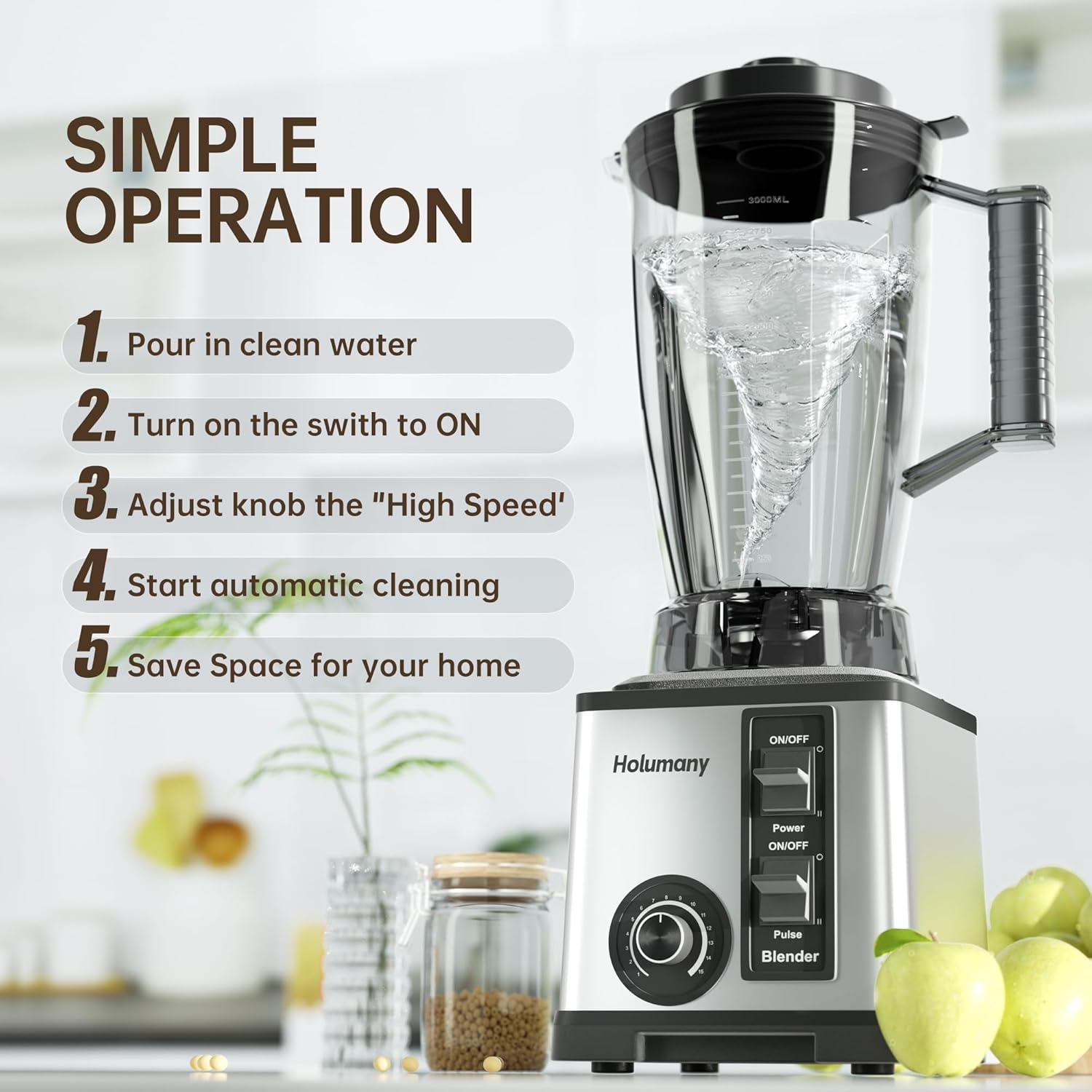 Blenders for Kitchen, 1200W Countertop Blender with 100oz Pitcher for Smoothies/Shakes, Blender and Food Processor Combo with, 3-Cup Vegetable Chopper and Grinding Cup