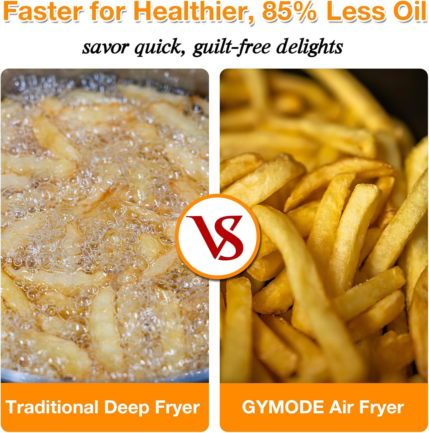 4.7QT Glass Air Fryer, 360° Viewable Glass Air Fryer Non Toxic, 6-IN-1 Preset Cook Modes, Digital Display, Adjustable Temp 100F - 400F, Nonstick, Dishwasher Safe, White