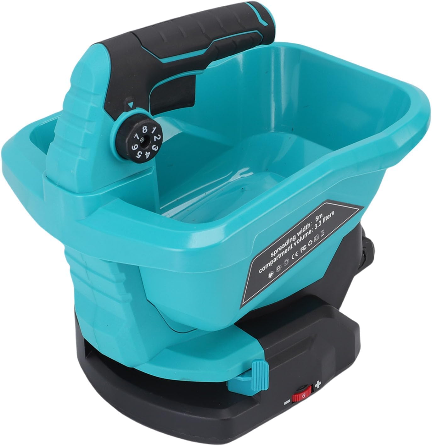 Handheld Spreader Power Spreader Battery Operated Spreader 4L Capacity 125° Diffusion Angle ABS Material No Noise 2000mAh Li Battery for Fertilizer Rock Salt Ice Melt