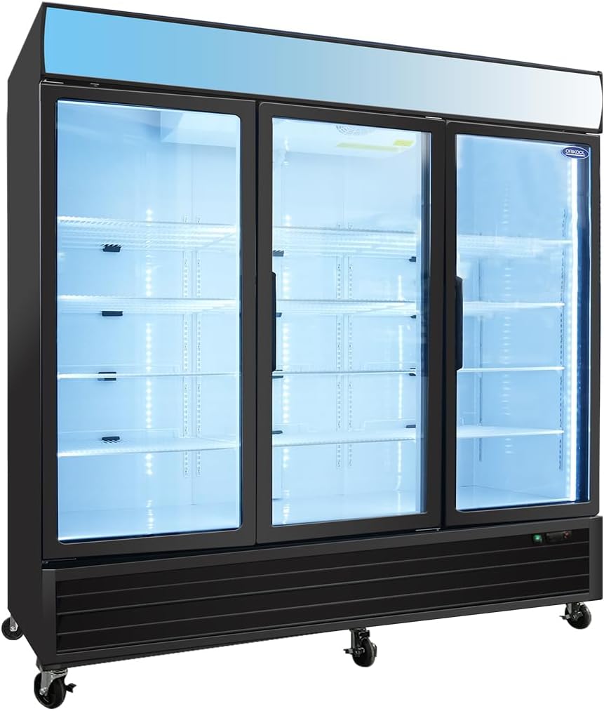 Deep Freezer with powered Refrigeration System and Efficient Condenser Self-closing Door and Lockable Shelves, Beverage Bar Cooler for Beer Wine Drink (70 Cu. ft beverage refrigerator)
