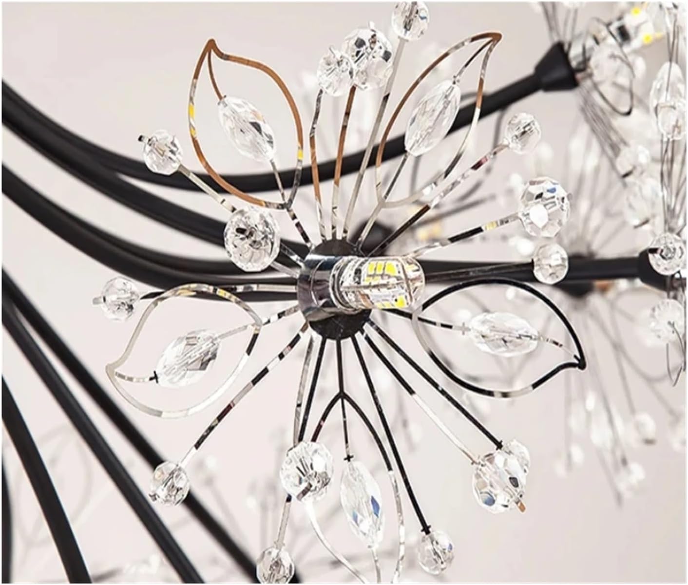 Luxury Crystal Pendnat Lights Flower Shape Creative LED Chandeliers for Living Dining Room Home Decor,Household