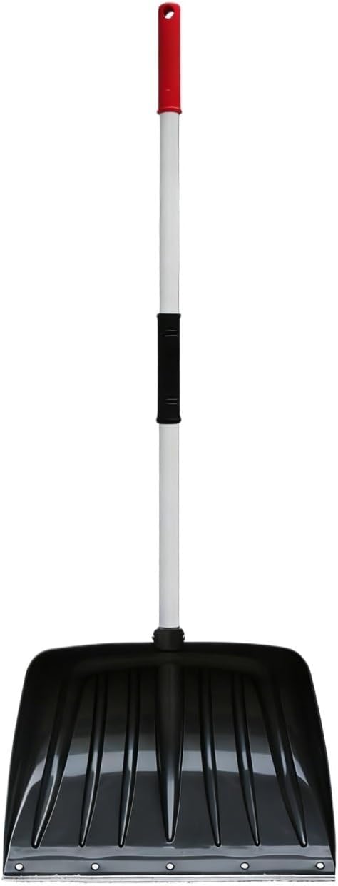 Snow Shovel Grey Black Large Capacity Lightweight Aluminum Snow Removal Shovel with Ice Scraper for Garden Car Camping Outdoor Winter(136x66x28cm-53.5x25.9x11.0in)