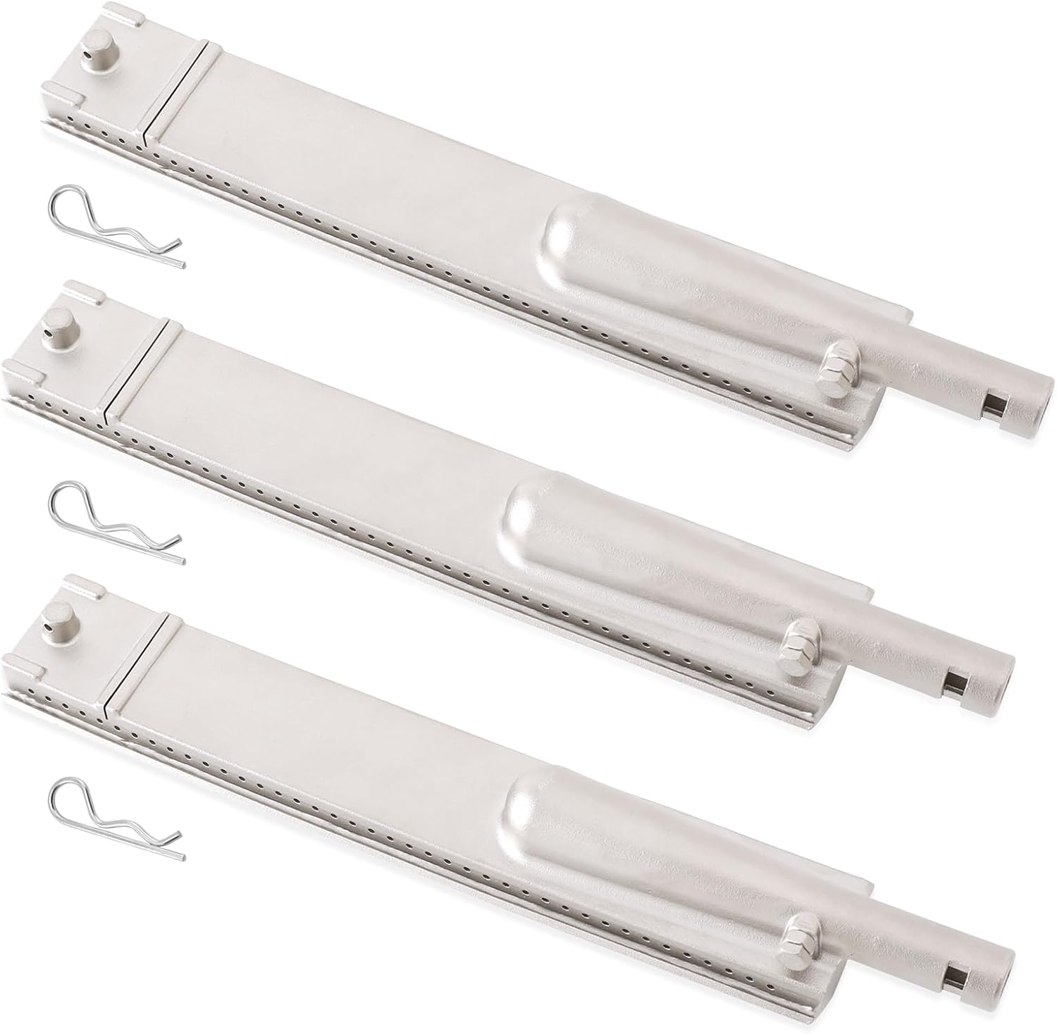 80001449 Cast Stainless Steel Burner Replacement Grill Parts for Front Avenue 463242304 Charbroil 463240804 463240904 463251605 463261406 463230203 463251505 Thermos Centro Kirkland Costco, 3 Pack