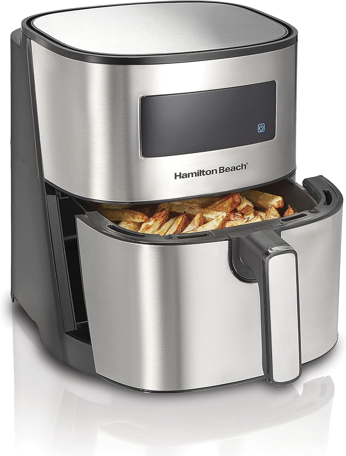 Hamilton Beach 5.8 Quart Digital Air Fryer Oven with 8 Presets, Easy to Clean Nonstick Basket, Black (35075)