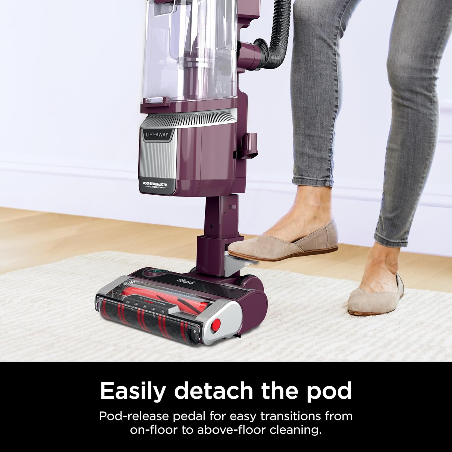 Shark LA702 Rotator Pet Lift-Away ADV Upright Vacuum with DuoClean PowerFins HairPro & Odor Neutralizer Technology, Wine Purple