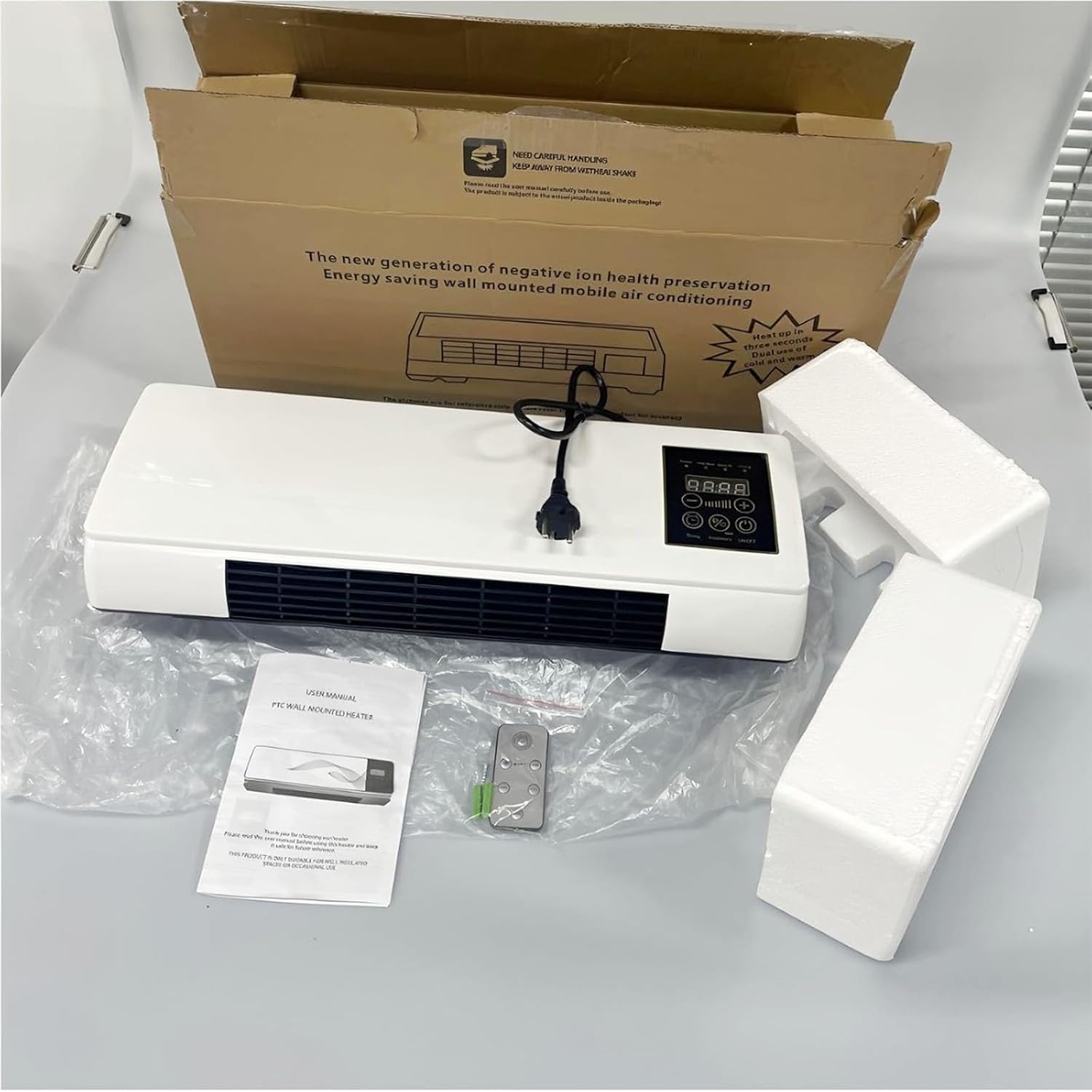 2 In1 Mini Wall Mounted Air Conditioner Fan, Portable Cooling And Heating Air Conditioners Heating System for Bathroom Office Bedroom RV, Ac and Heater Combo Unit(Red)