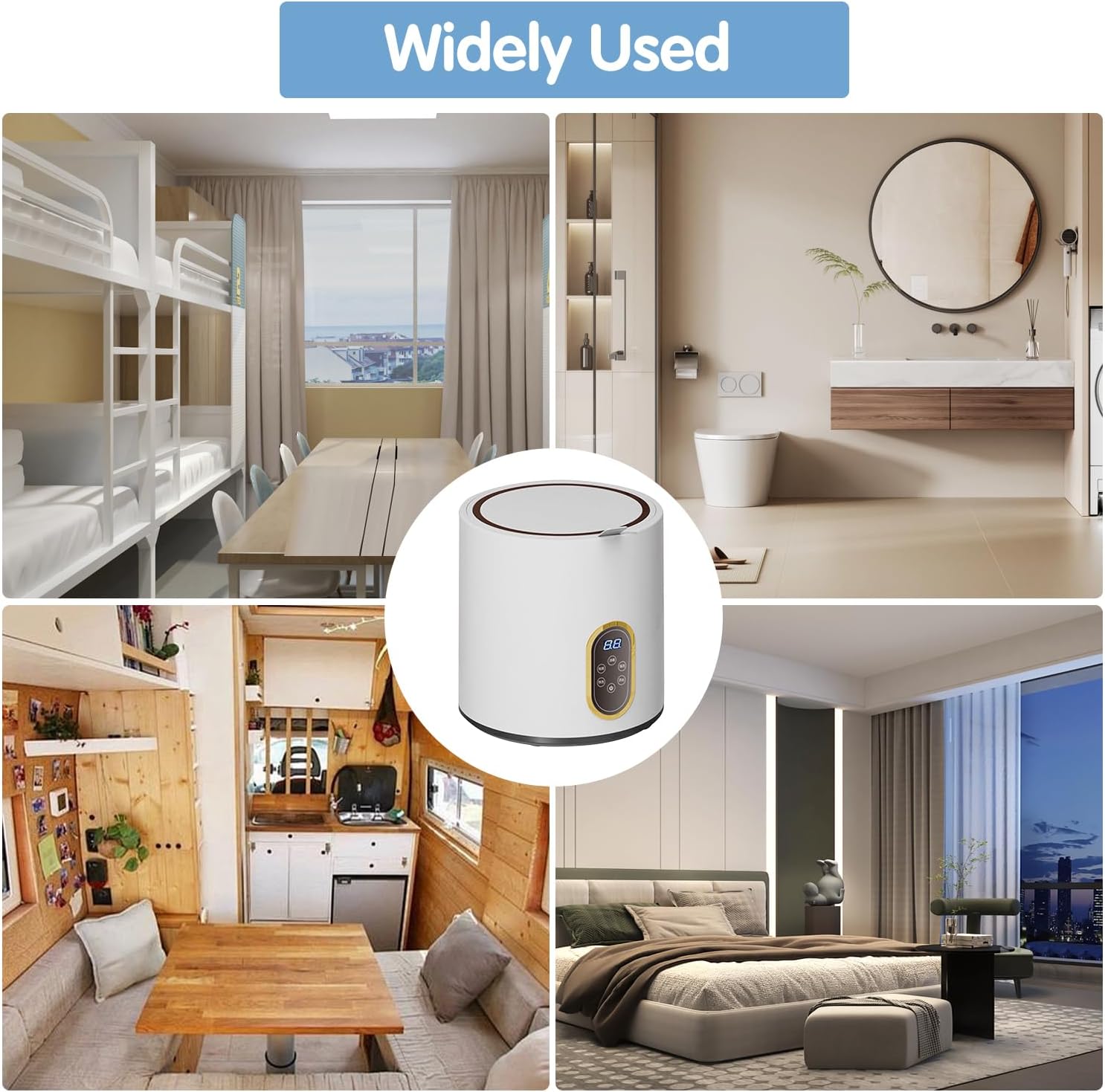 6L Portable Washing Machine, 24W,1KG Capacity,Automatic Small Washer Mini Laundry Machine for Washing Underwear, Baby Clothes, Socks, Small Items（26.6×26.6×28cm/10.47×10.47×11.02in）