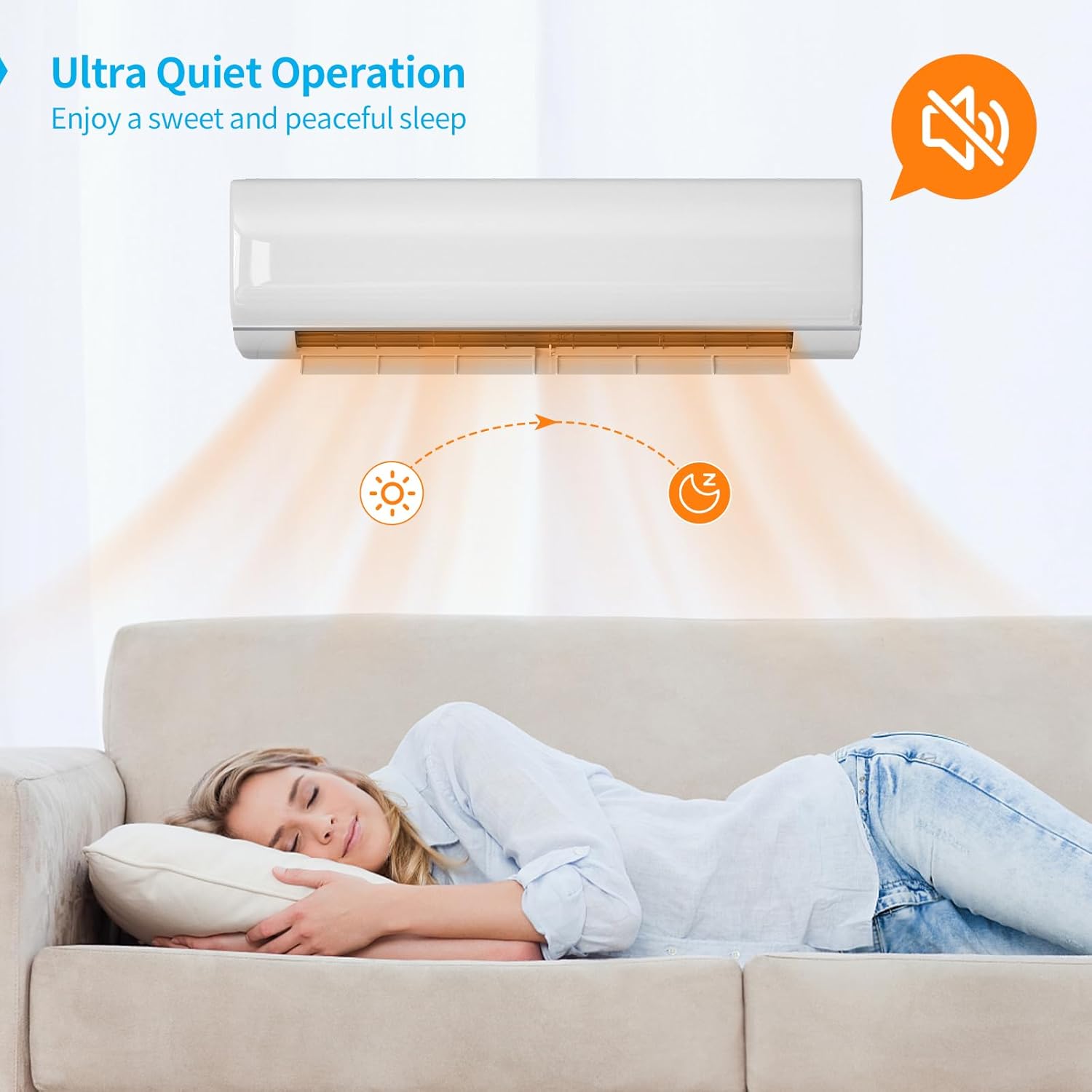 TABU 12000BTU Mini Split Air Conditioner with Heater, 110-120V 19 SEER2 Wall-Mounted Ductless AC& Heat Pump, Energy Saving, Inverter, WIFI Enabled,Cools Rooms up to 750 Sq.Ft