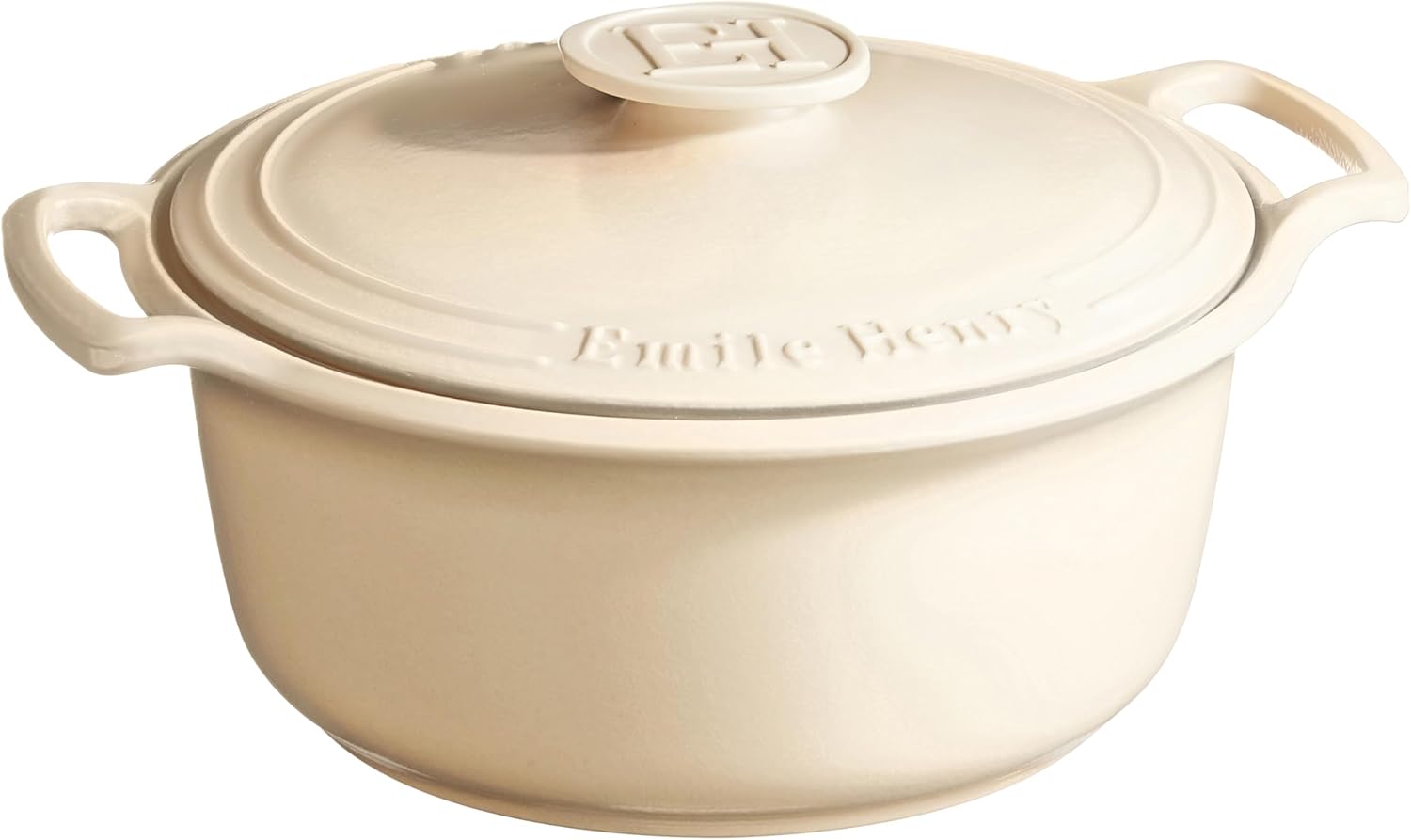 Emile Henry Made in France SUBLIME Ceramic 6 qt. Round Dutch Oven, Crème
