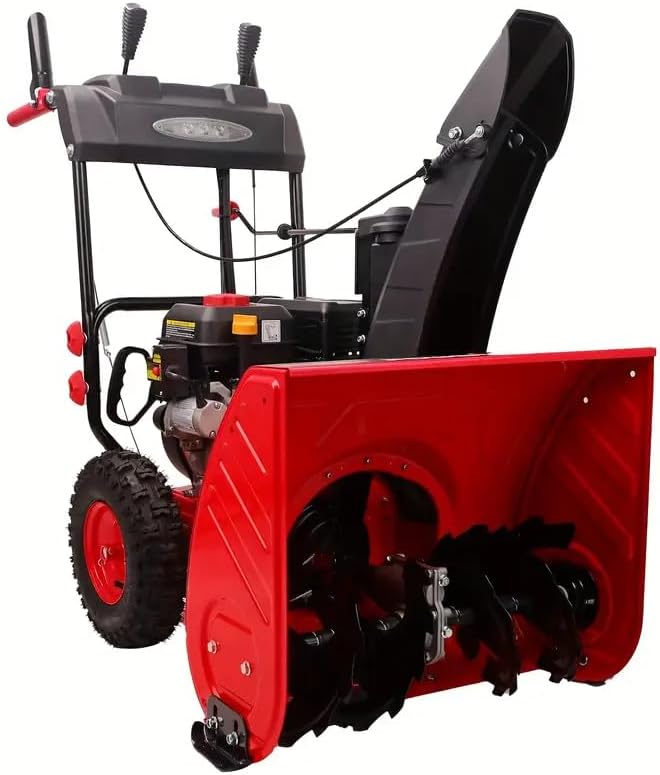 PowerSmart Snow Blower Gas Powered 24 Inch Self-Propelled 2-Stage 208cc Engine with Electric Start, LED Headlight, Ergonomic Handle for Driveway, Sidewalk, Walkway