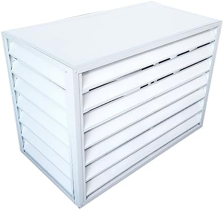 Aluminum Air Conditioner and Heat Pump Cover, air conditioner decorative cover, Noise Reduction, Outdoor Unit, Outdoor System Protection, Suitable for Outdoor Protection ( Color : White flat roof , Si