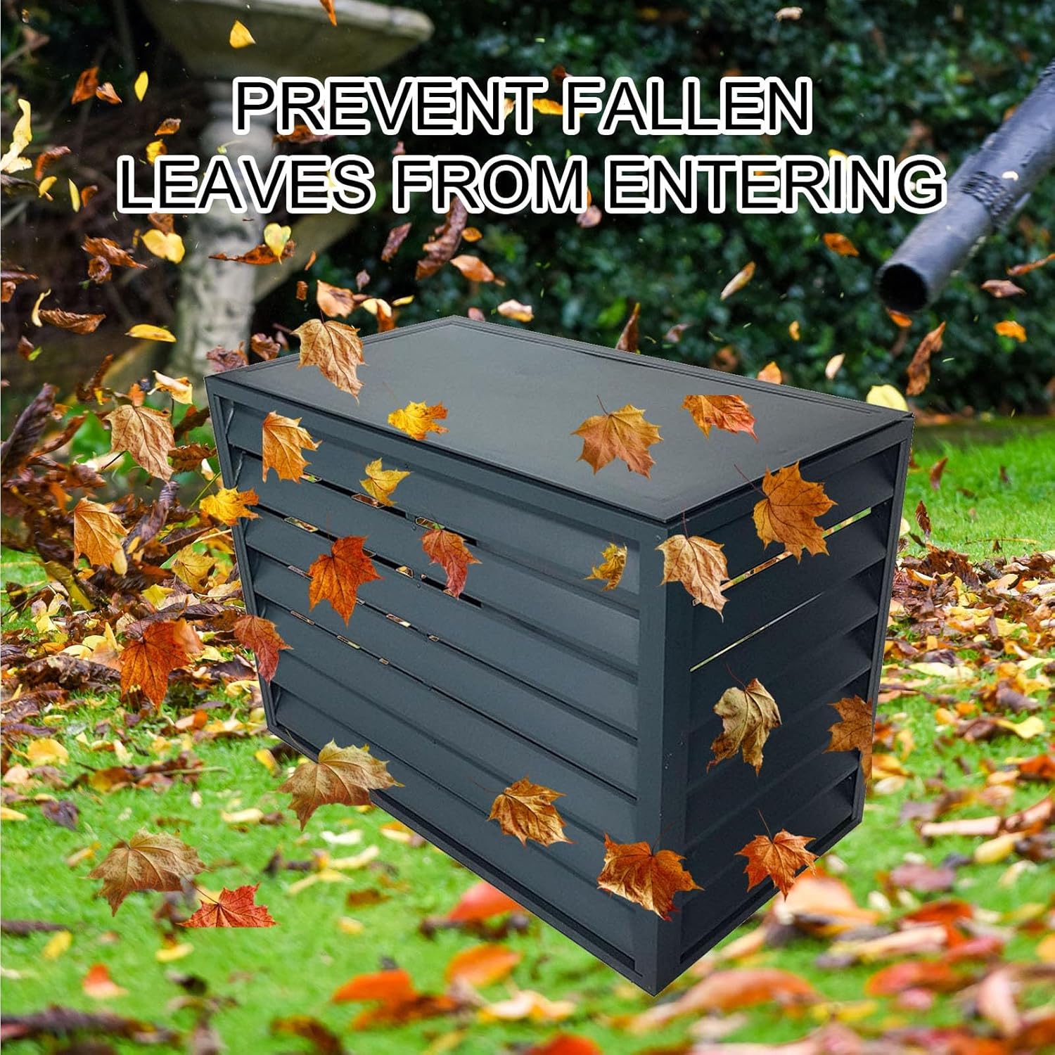 Aluminum Ac Unit Covers Outdoor, Privacy Screens Fence Panels for Air Conditioners Trash Bins, Isolate Pets, Fallen Leaves, Anti Theft(Brown,110cm)