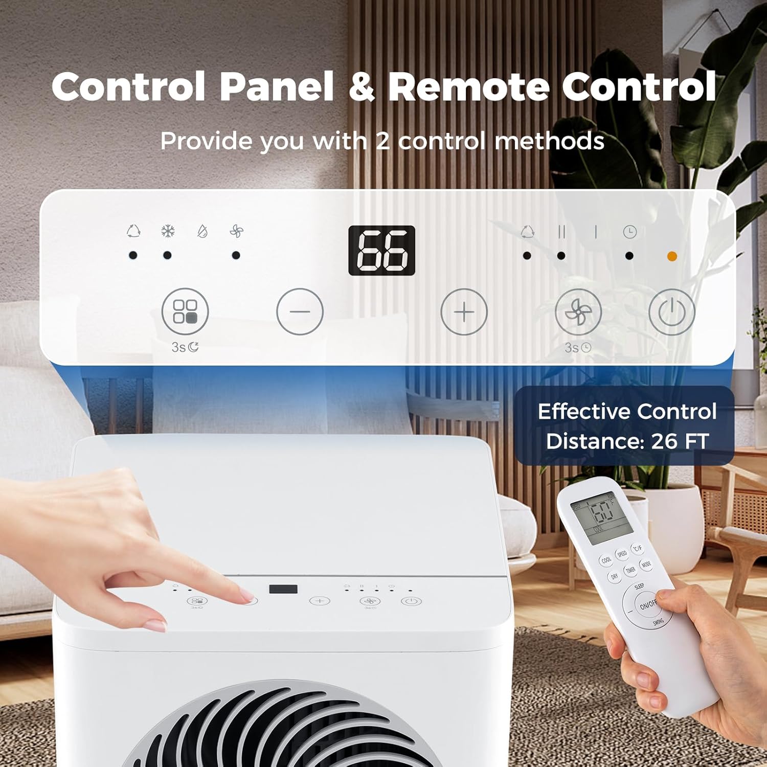 DORTALA Portable Air Conditioner 10000 BTU, 3-in-1 AC Unit with Remote Control, Dehumidifier, 24H Timer, Window Kit, Standing AC for 450 Sq.FT Apartment, Bedroom, White