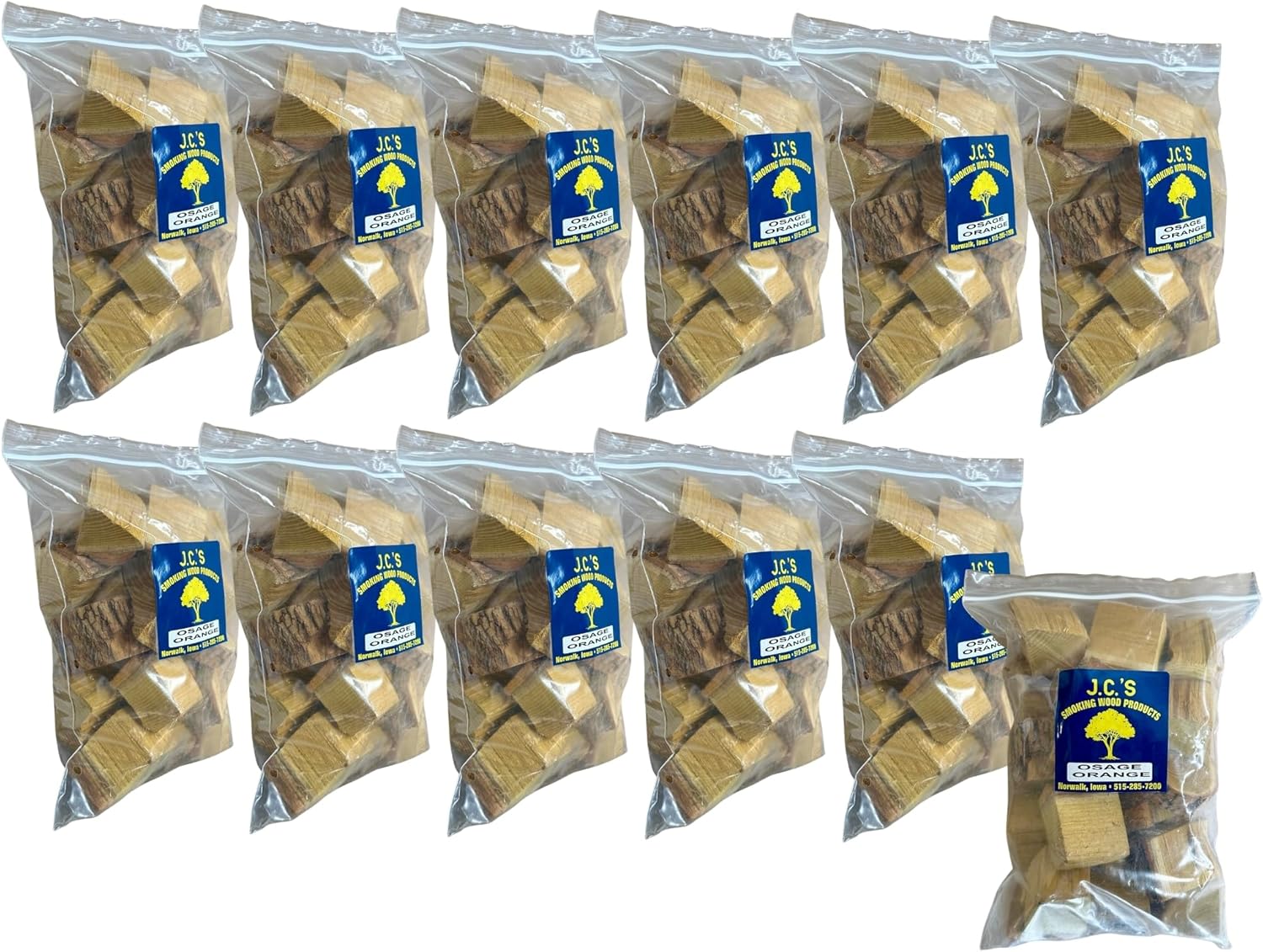 J.C.'s Smoking Wood Chunks - Gallon Sized Bag - Osage Orange 12PK