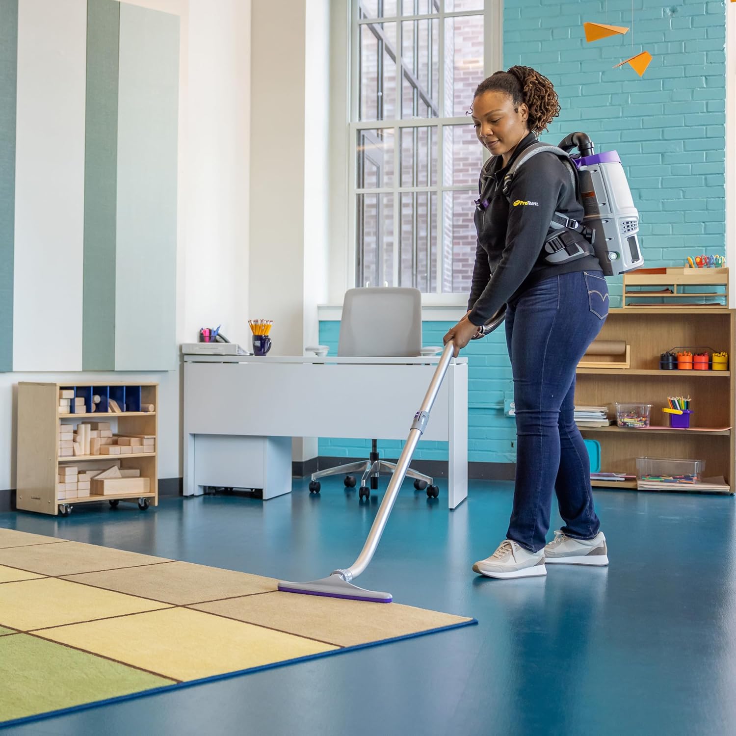 ProTeam GoFit 3 Cordless 4Ah, 3 qt. Commercial Backpack Vacuum w/Xover Multi-Surface Telescoping Wand Tool Kit, 107774