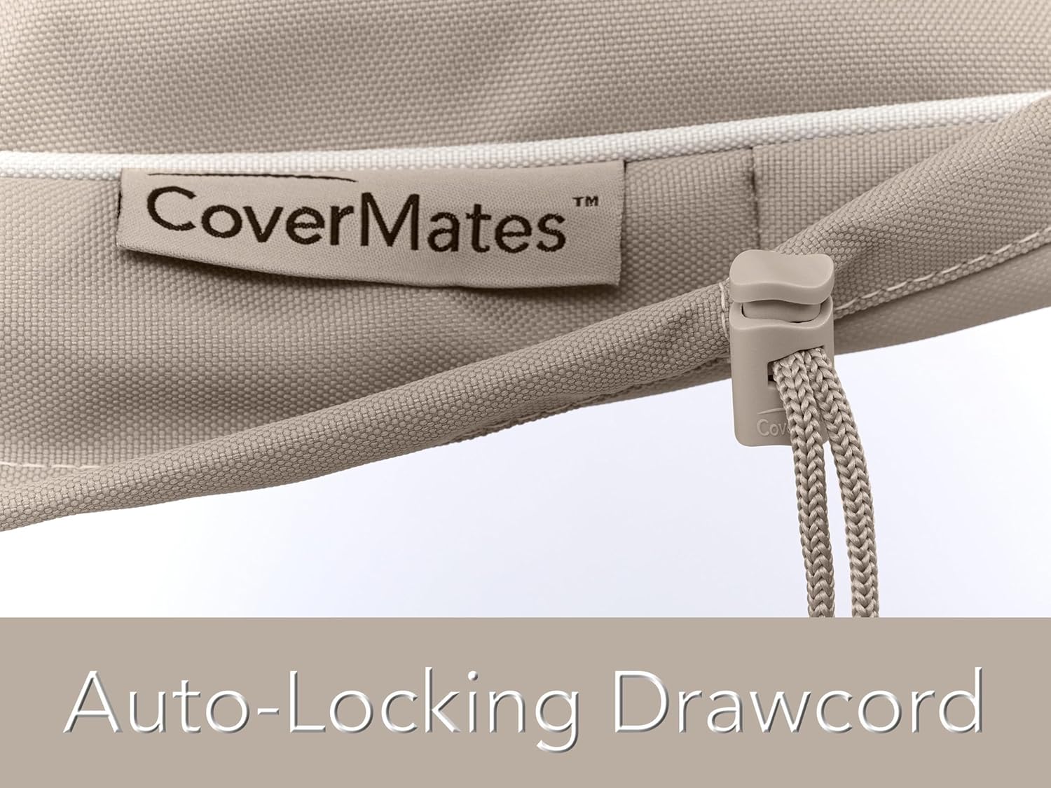 Covermates Round Firepit Top Cover - Premium Polyester, Weather Resistant, Drawcord Hem, Fire Pit Covers, ROUND TOP 54-60 DIAMETER, Clay