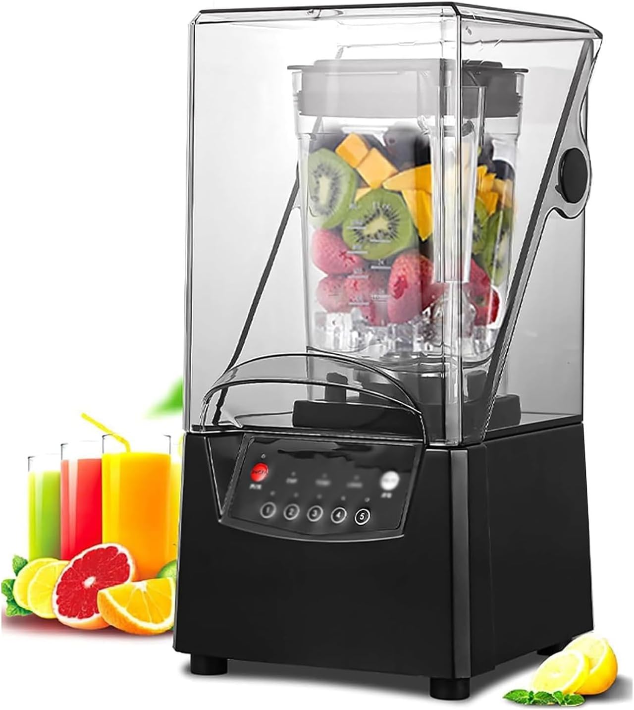 2200W Electric Blender 2000ML Juice Blender with 6-blade Blade 5-speed Adjustable/360° Rotating Stirring/noise Isolation/speed: 17000 Rpm for Juice Ex