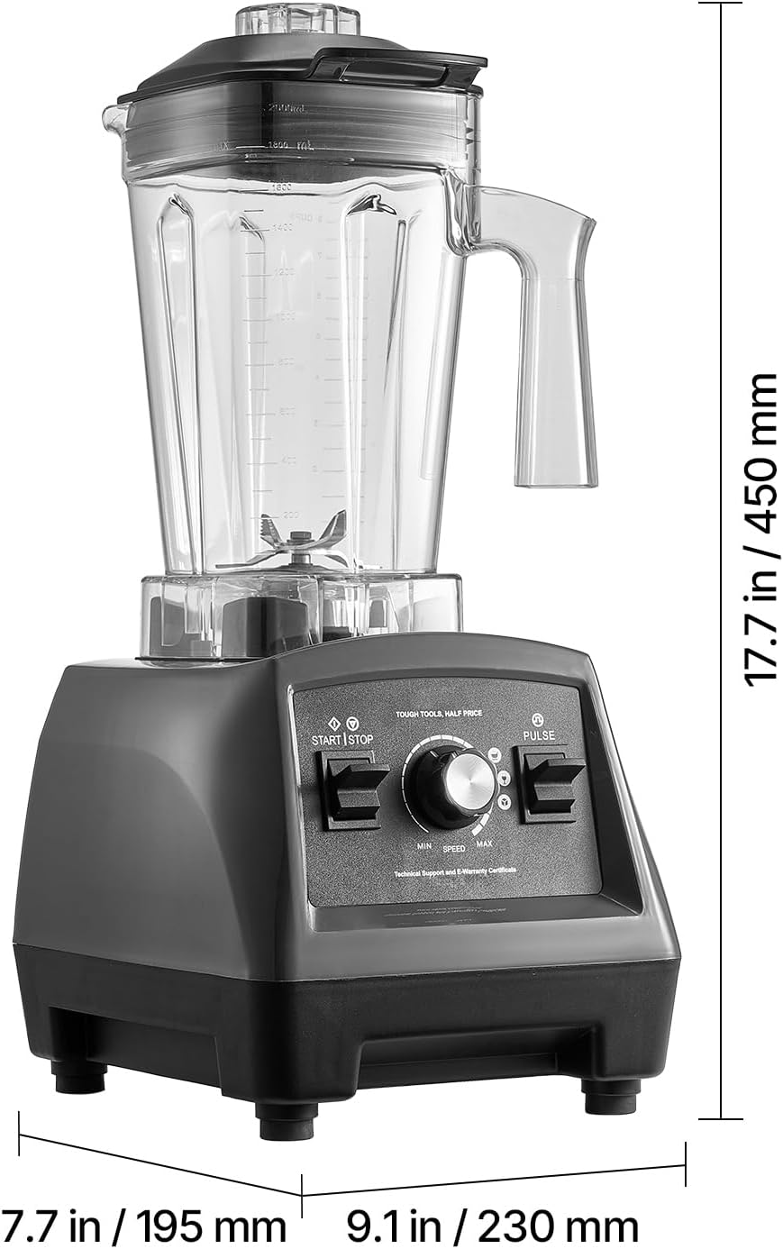 Happybuy 1400W Smoothie Blender - Your Kitchen's Ultimate Powerhouse! This professional - level blender, packing a 1400W punch, can quickly blend smoothies, milkshakes, and juices.