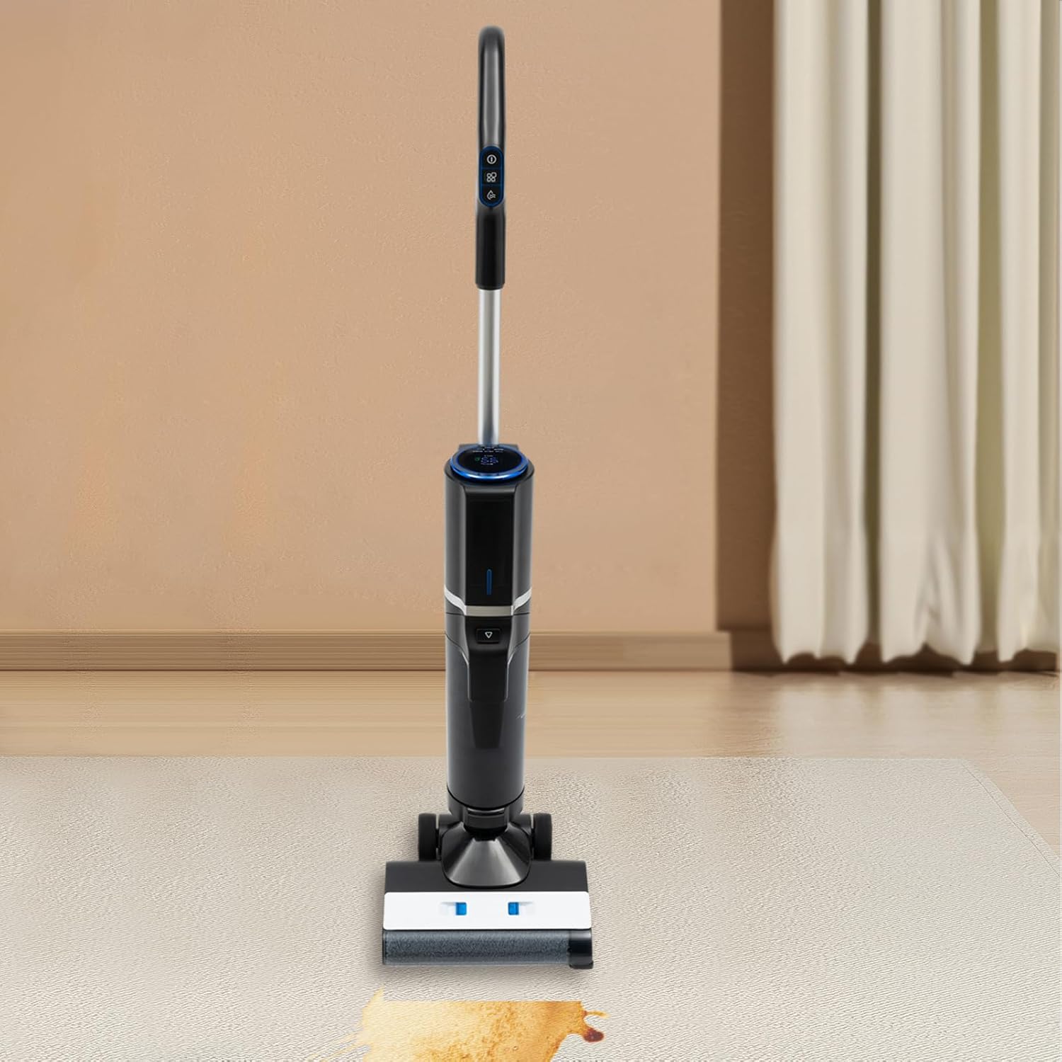 DYRABREST Cordless Vacuum Mop 3 in 1 One-Step Cleaning Wet Dry Vacuum Cleaner Floor Cleaner and Mop Rechargeable Stick Vacuum with Smart Display for Hardwood Floor, Tile and Area Rug