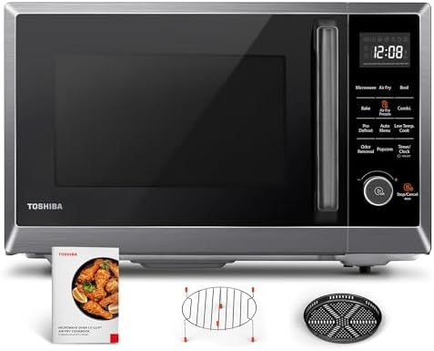 TOSHIBA Air Fryer Combo 8-in-1 Countertop Microwave Oven, Convection, Broil, Odor removal, Mute Function, 12.4