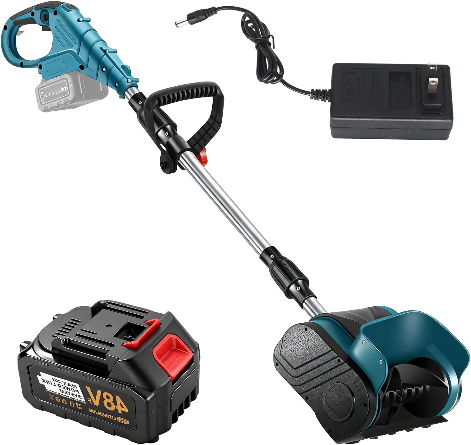 48V 14-in Cordless Snow Shovel Kit,Electric Snow Shovels,4.0Ah Battery Powered Snow Blower for Wet Snow Heavy Snow Steps Driveways Porches Walkways