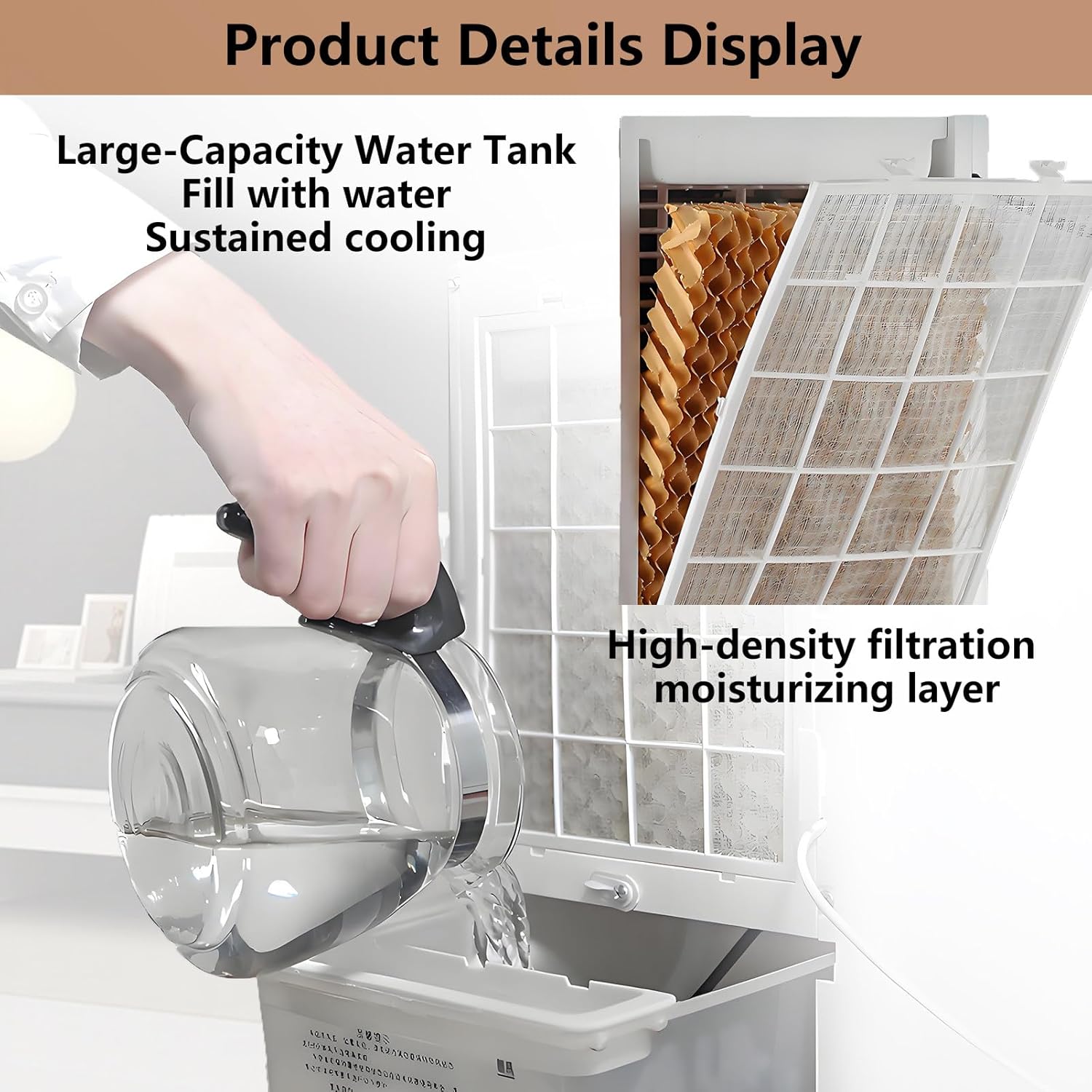 Air Cooler 4-in-1 Portable Air Conditioner Humidifier Cooling Fan Negative Ion Filter Personal Air Conditioning Unit Ac Unit Mini Fan with 3 Wind Speed Timer for Car Home Office 24VHomeCar