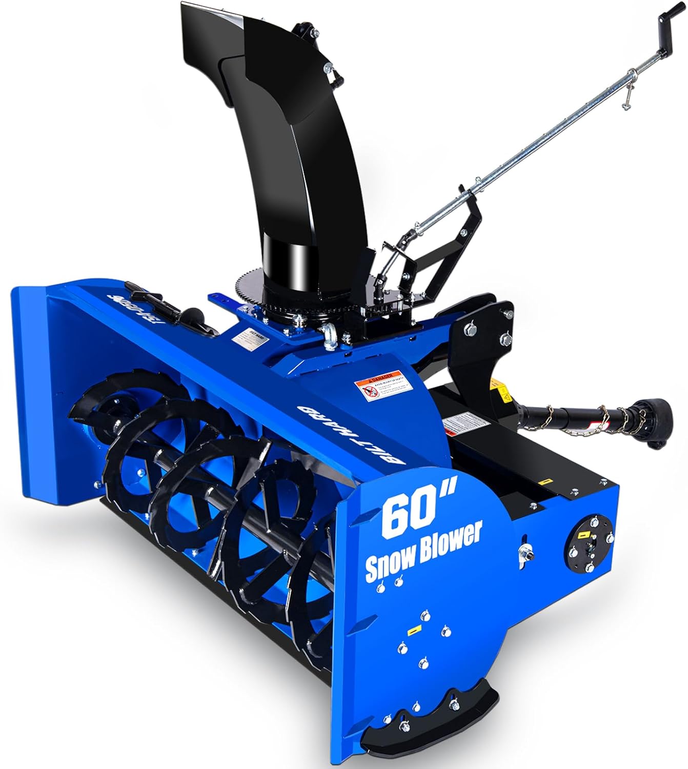 BILT HARD 60'' Tractor PTO Snow Blower with Manual Chute Rotator, 3 Point PTO Snow Blower with 27