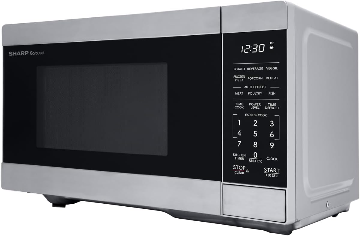 SHARP Compact Countertop Microwave Oven with Removable 10