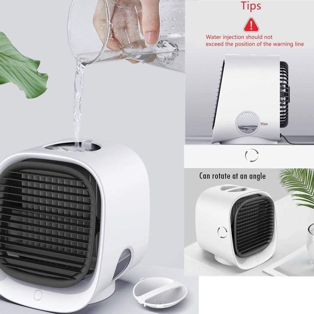 Mini Air Conditioner Fan, Portable Air Conditioner, Portable Desktop Cooling Fan, Personal Table Air Conditioner Fan for Small Room Office Camping (Color : Green)