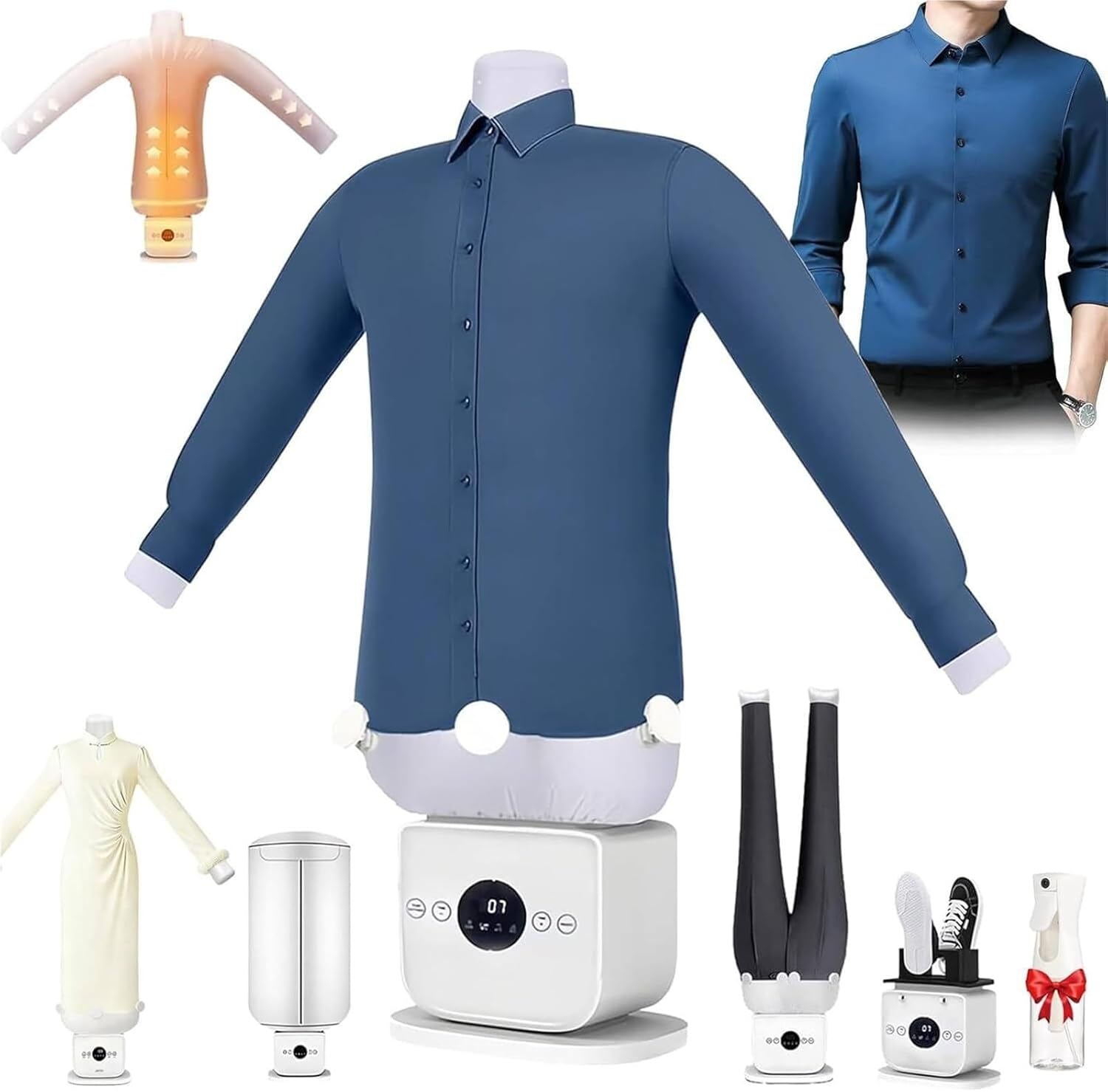 Iron Dryer Automatically Dries Irons Quick Wrinkle Remover 8 Minutes Quick Ironed Dry Time, Built In Aromatherapy Tank Shirt(Optiond)