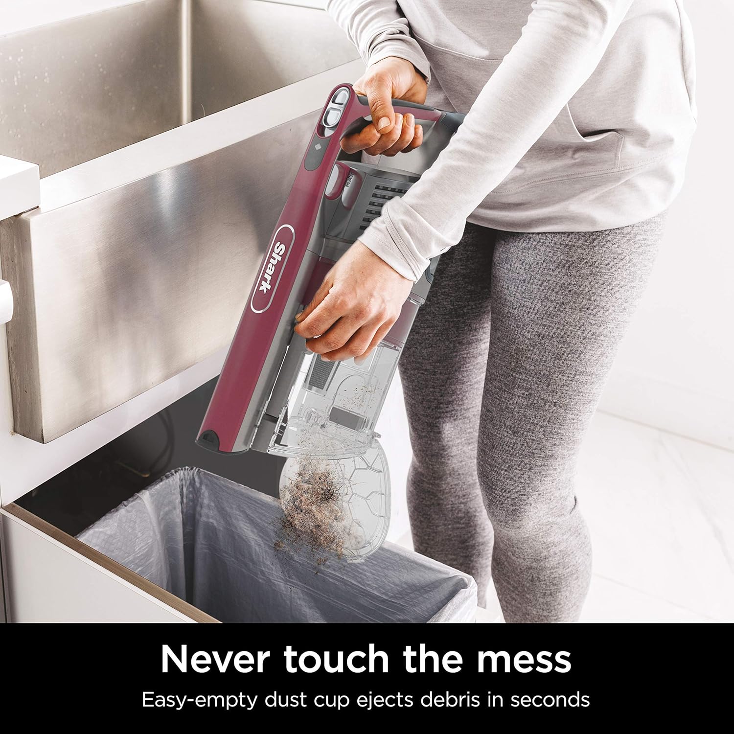 Shark IZ362H Cordless Anti-Allergen Stick Vacuum, 0.34-Quarts Dust Cup - Red