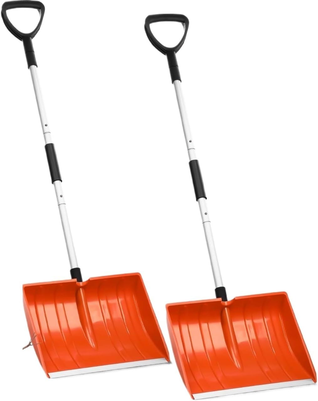 Portable Foldable Snow Shovels with Aluminum D-Handle, Suitable for Home, Garage, and Car De-Icing, 2-Pack(Orange)