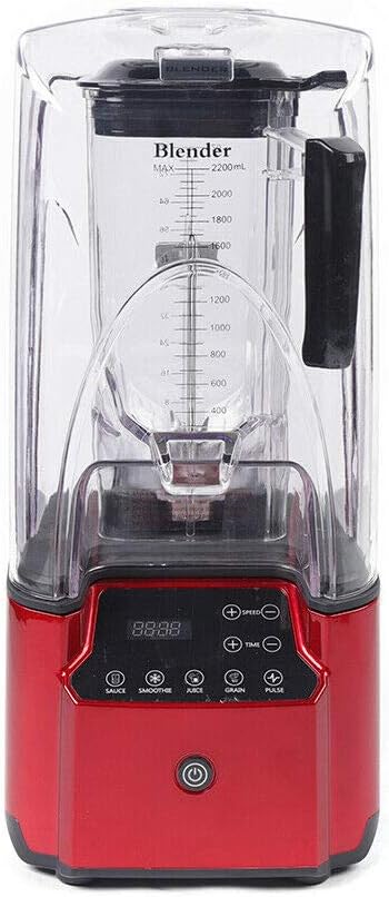 Soundproof Blender, 110V 2200W 2.2L Commercial Fruit Juice Smoothie Maker With Shield Quiet Sound Enclosure for Puree, Ice Crush, Shakes and Smoothies (2.2L,2200W)
