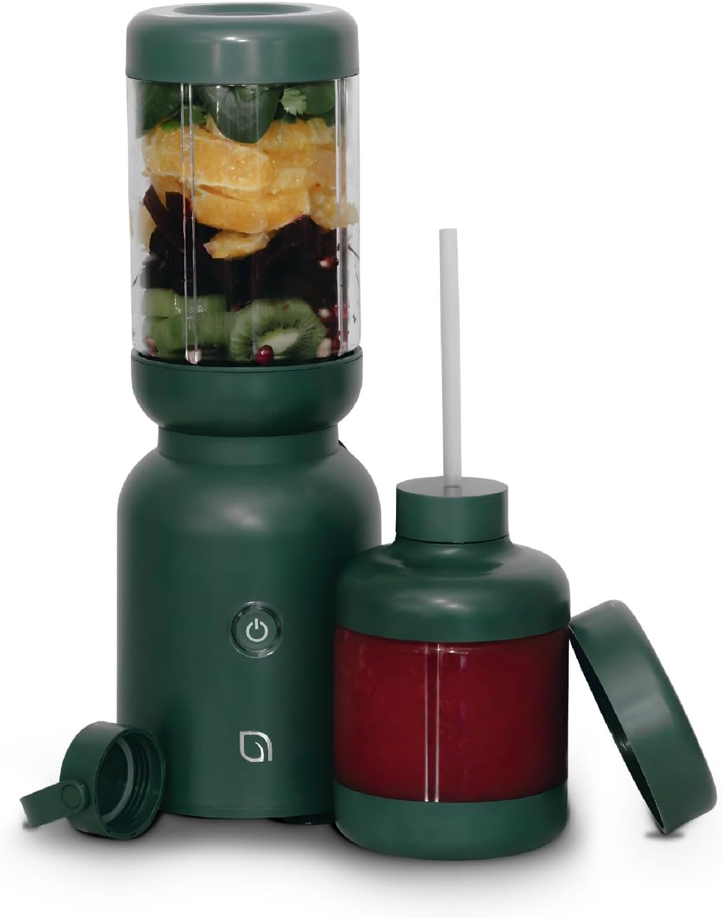 WILLOW Eco Series Warrior Blender, Compact Personal Blender for Smoothies, Shakes & Ice Crushing, One-Button-Operation Smoothie Maker, 600 Watt Base, Includes 30 OZ Cup + To-Go Cup with 2 Lids