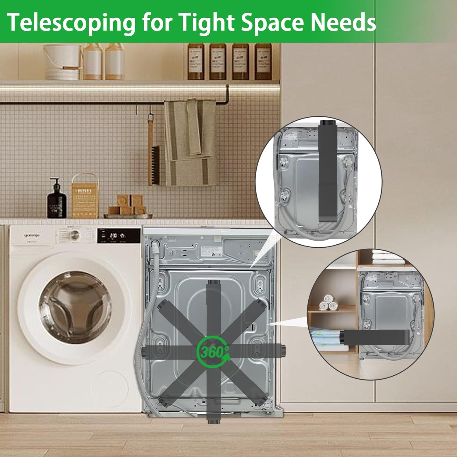 UD48S 4 Inch Stainless Steel Telescoping Dryer Vent Kit, 17.7