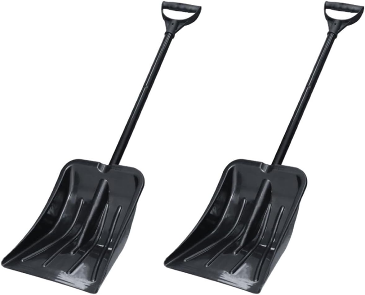 Retractable Outdoor Snow Shovel Aluminum Alloy Ice Shovel Winter Snow Remover Tool Camping Garden Folding Shovel Survival Tools(2Pcs)